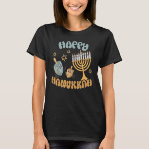 Camiseta Feliz Hanukkah Menorah Dreidel Retro Chanukkah Men