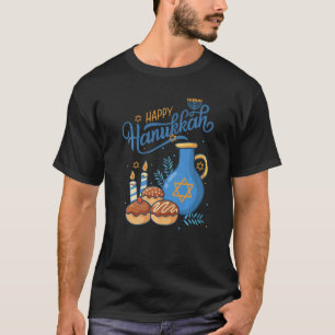 Camiseta Feliz Hanukkah Menorah Festival Judeu Chanukah