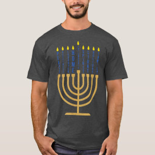 Camiseta Feliz Hanukkah Menorah Vintage Hebraico Holid Jude