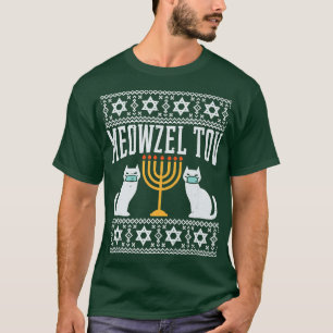 Camiseta Feliz Hanukkah Meowzel Tov Cat Maskorah Ugly Chris