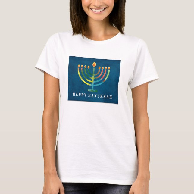 Camiseta Feliz Hanukkah Multicolor (Frente)