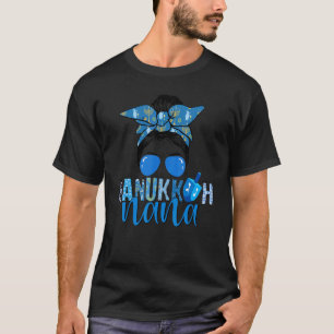 Camiseta Feliz Hanukkah Nana Messy Bun Jewish Christmas Paj