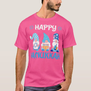 Camiseta Feliz Hanukkah Natal Gnomos Menorah Dre