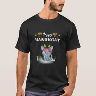 Camiseta Feliz Hanukkah Pajamas Feliz Natal Gato Judeu
