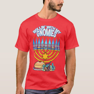 Camiseta Feliz Hanukkah Rollin com o meu Gnomo Xmas Judeu