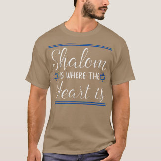 Camiseta Feliz Hanukkah Shalom É Onde O Coração Está Chanuk
