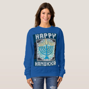 Camiseta Feliz Hanukkah Snowy Menorah Sweater