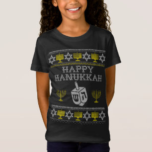 Camiseta Feliz Hanukkah Ugly Sweater Cristo Judeu Chanukah