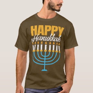 Camiseta Feliz Hanukkah Vintage Menorah Jewish Holiday Prem