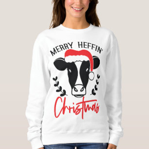 Camiseta Feliz Heffin Natal Engraçado Piada De Vaca Feia