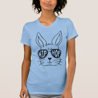 Feliz Hip Hop Páscoa Engraçado Tee Básico das Mulh