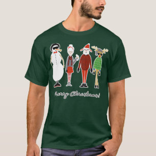 Camiseta Feliz Hipster Xmas Papais noeis bonitos Sra.