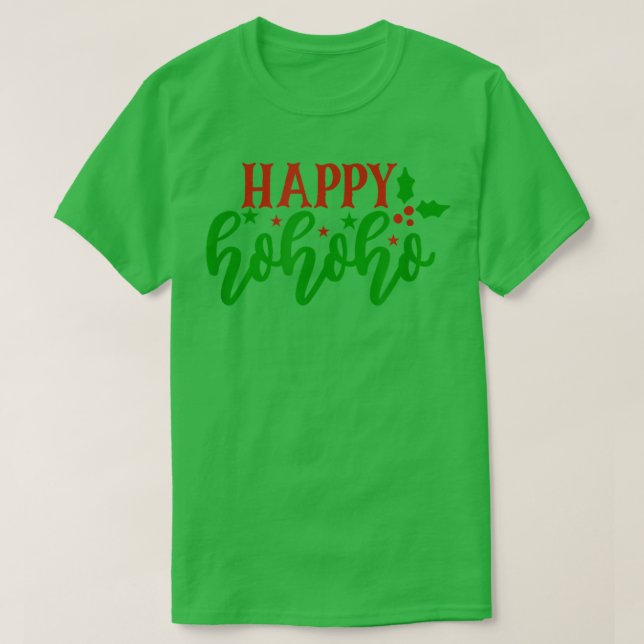 Camiseta Feliz Ho Ho Engraçado Feriados de Natal Desenho de (Frente do Design)