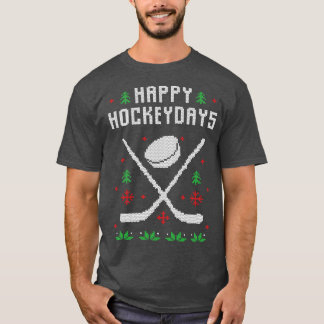 Camiseta Feliz Hockey Days Engraçados E Feios De Natal