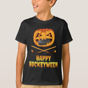 Camiseta Feliz Hockeybetween Hockey Pumpkin Comendo Puck Fu