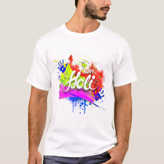 Camiseta Feliz Holi 2022 Festival de Primavera de Cores na