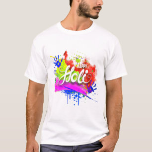 Camiseta Feliz Holi 2022 Festival de Primavera de Cores na