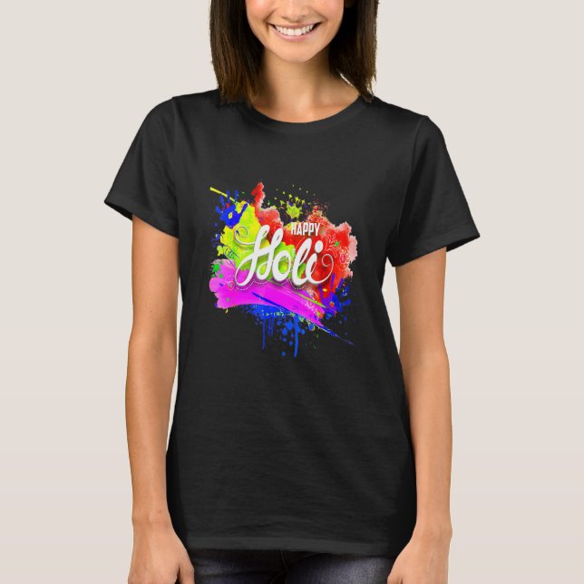 Camiseta Feliz Holi 2022 Festival de Primavera de Cores na  (Frente)