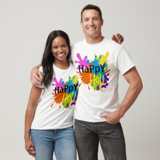 Camiseta Feliz Holi Colorido Personalizado