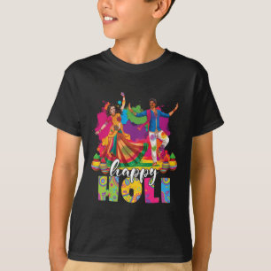 Camiseta Feliz Holi Indian Dancing Primavera Holi Festival
