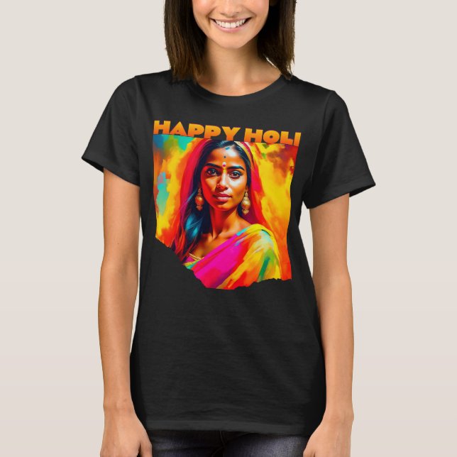 Camiseta Feliz Holi Linda Mulher (Frente)