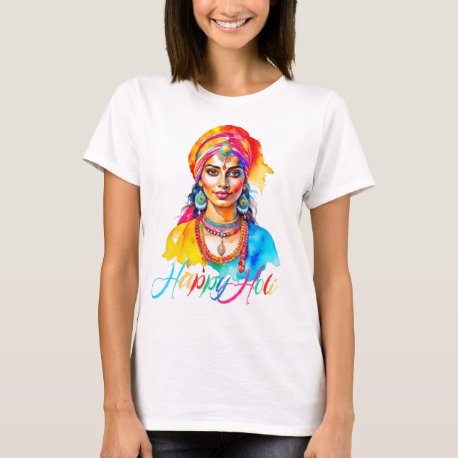 Camiseta Feliz Holi Mulher (Frente)