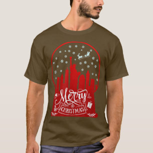 Camiseta Feliz horizonte de natal de nova iorque no globo d
