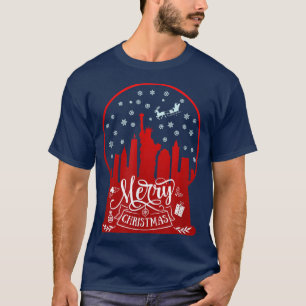 Camiseta Feliz horizonte de natal de nova iorque no globo d