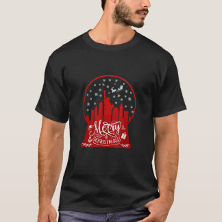 Camiseta Feliz horizonte de natal de nova iorque no globo d