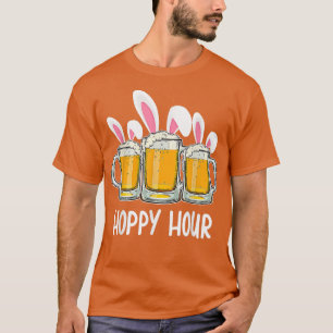 Camiseta Feliz Hour Bunny Ear Beer Sobrevivendo Engraçado P