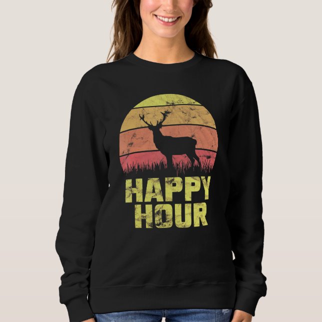 Camiseta Feliz Hour Deer Sunset Hunting 1 (Frente)
