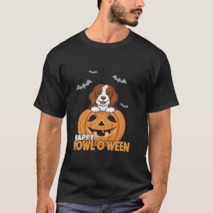Camiseta Feliz Howl entre Cachorros Pumpkin Bat Halloween B