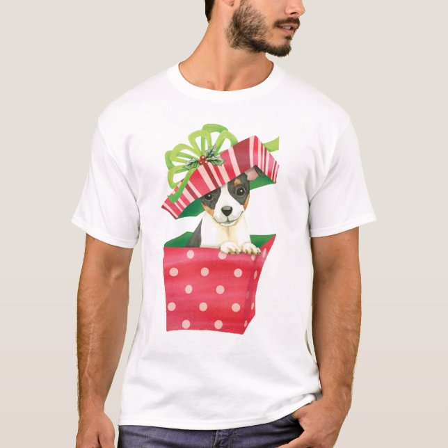Camiseta Feliz Howlidays Toy Fox Terrier (Frente)