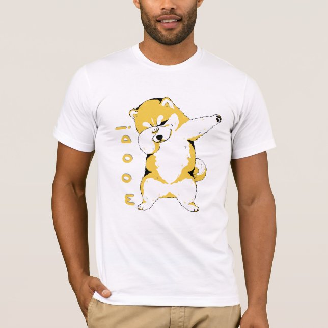 Camiseta Feliz humor de cão - design de cartoon fofo (Frente)