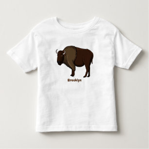 Camiseta Feliz ilustração de búfalo bisonte americano