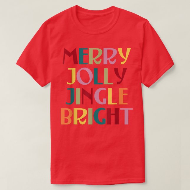 Camiseta Feliz Jolly Jingle Bright (Frente do Design)