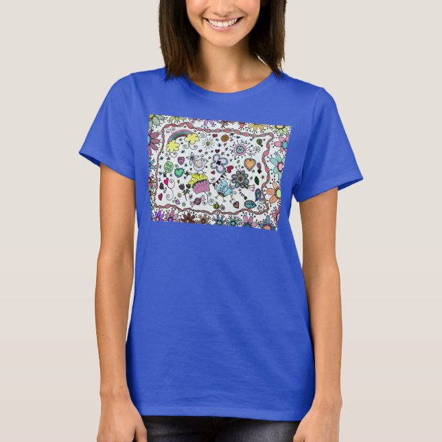Camiseta Feliz Joy Doodles (Frente)