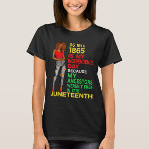 Camiseta Feliz Juntee É Meu Dia de Independência Negro Livr