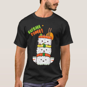Camiseta Feliz Kawaii Sushi e Sunshine Pronto para o Verão