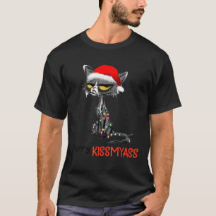 Camiseta Feliz Kissmyass Engraçado Natal Negra Homens Que V