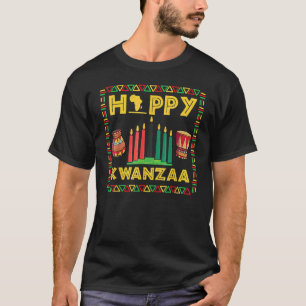 Camiseta Feliz Kwanzaa Kinara Candles Princípios Africanos