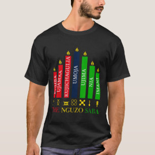 Camiseta Feliz Kwanzaa Kinara Sete Velas Princípios De K