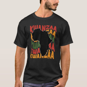 Camiseta Feliz Kwanzaa Mapa Africano Kinara Velas Celebrati