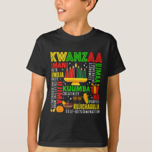 Camiseta Feliz Kwanzaa Sete Princípios De Homens Kwanzaa