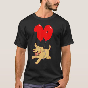 Camiseta Feliz Labrador 10º aniversário Festa Balão de Cria