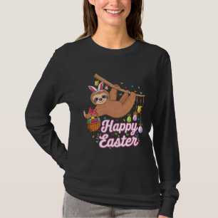 Camiseta Feliz Lama Bonita Com Coelhinho De Ovos Caçando Ea
