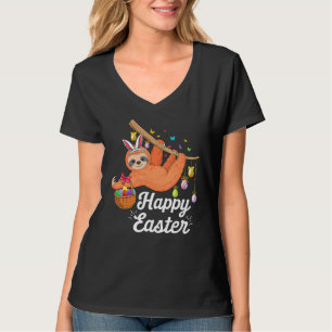 Camiseta Feliz Lama Bonita Com Olhos Coelhinhos E Ovos Caça