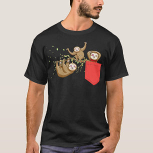 Camiseta Feliz Lama No Bolso, Engraçada Bela Sloth Family A