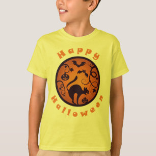 Camiseta Feliz lanterna do Halloween aranhas e morcegos neg