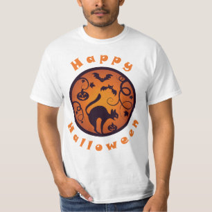 Camiseta Feliz lanterna do Halloween aranhas e morcegos neg